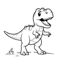 Cute vector illustration Tyrannosaurus for kids coloring activity page