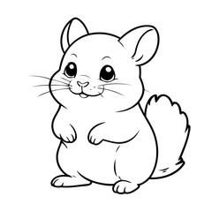 Cute vector illustration Chinchilla hand drawn for toddlers