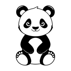 Simple vector illustration of Panda for children colouring activity