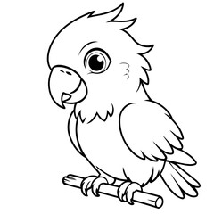 Cute vector illustration Macaw for kids colouring page
