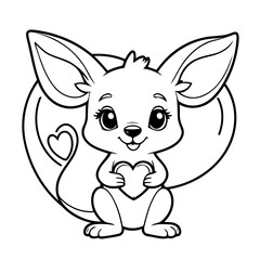 Cute vector illustration Kangaroo for kids coloring activity page
