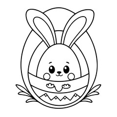 Simple vector illustration of Easter hand drawn for toddlers