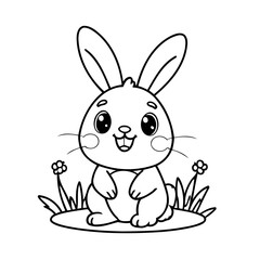 Simple vector illustration of Easter hand drawn for toddlers