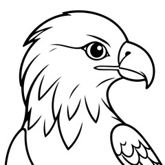 Cute vector illustration Eagle for children colouring activity