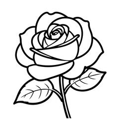 Cute vector illustration Rose doodle for children worksheet