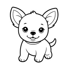Vector illustration of a cute Puppy drawing for colouring page