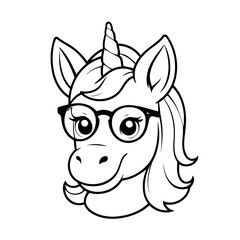 Simple vector illustration of Unicorn doodle for toddlers worksheet