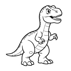 Cute vector illustration Allosaurus drawing for kids page