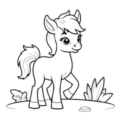Cute vector illustration Centaur doodle black and white for kids page