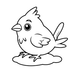 Cute vector illustration Sparrow for toddlers colouring page
