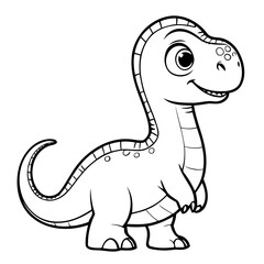 Simple vector illustration of Brachiosaurus hand drawn for kids page