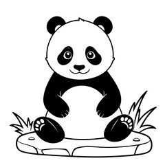 Vector illustration of a cute Panda drawing for toddlers book