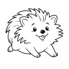 Vector illustration of a cute Hedgehog doodle for kids coloring worksheet