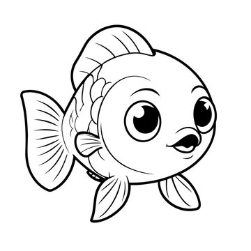recommend clip art: Cute vector illustration Guppy doodle colouring activity for kids