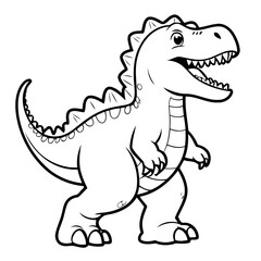 Simple vector illustration of Spinosaurus drawing for toddlers book