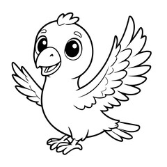 Simple vector illustration of Condor drawing for kids page