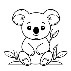 Cute vector illustration Koala doodle for children worksheet