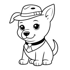 Vector illustration of a cute Dog doodle for children worksheet