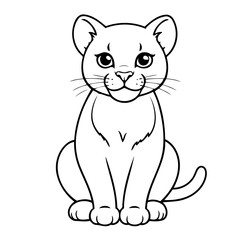 Cute vector illustration Puma doodle colouring activity for kids