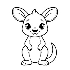 Vector illustration of a cute Kangaroo doodle for toddlers worksheet