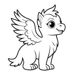 Simple vector illustration of Griffin drawing for toddlers book