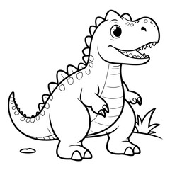 Cute vector illustration Spinosaurus drawing for kids page