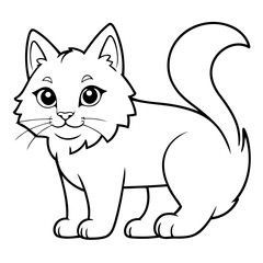 Vector illustration of a cute Lynx drawing for toddlers book