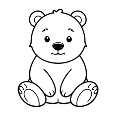 Cute vector illustration Bear doodle for toddlers worksheet