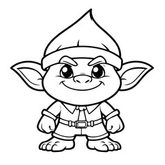 Cute vector illustration Troll hand drawn for kids coloring page