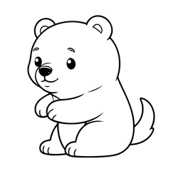 Obraz premium Cute vector illustration Bear doodle colouring activity for kids