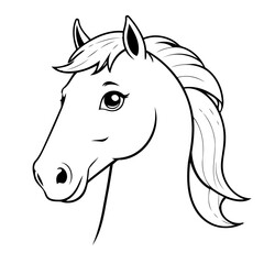 Cute vector illustration Horse doodle for children worksheet