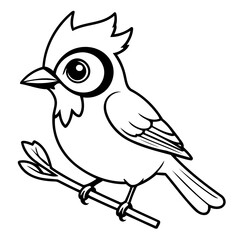 Vector illustration of a cute Bluejay doodle for toddlers coloring activity