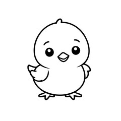 Cute vector illustration Chick doodle for kids coloring worksheet