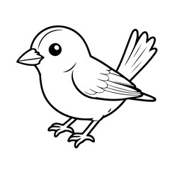 Cute vector illustration Sparrow doodle for toddlers coloring activity
