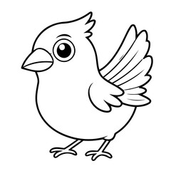 Simple vector illustration of Cardinal drawing for toddlers book