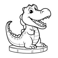 Vector illustration of a cute Alligator doodle for toddlers worksheet