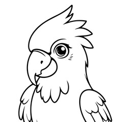 Simple vector illustration of Macaw drawing colouring activity