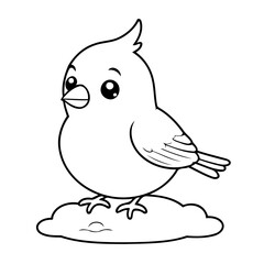 Simple vector illustration of Finch outline for colouring page