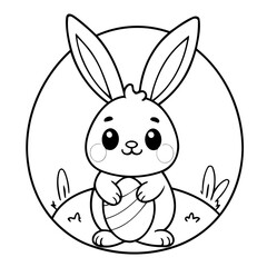 Cute vector illustration Easter for kids colouring page