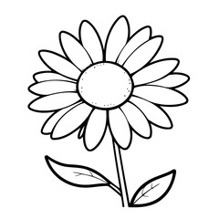 Cute vector illustration Daisy hand drawn for kids coloring page