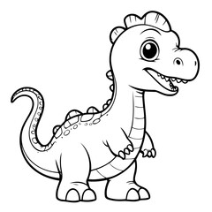 Cute vector illustration Brachiosaurus drawing for toddlers book