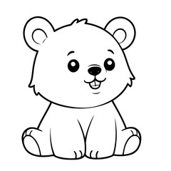 Cute vector illustration Bear hand drawn for kids page