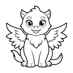 Simple vector illustration of Griffin drawing for toddlers coloring activity