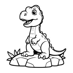 Cute vector illustration Allosaurus doodle for toddlers worksheet