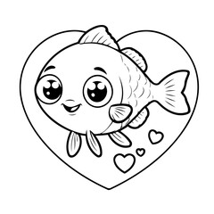 Simple vector illustration of Tetra doodle for toddlers worksheet