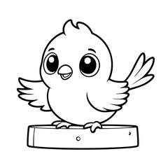 Cute vector illustration Bird hand drawn for toddlers
