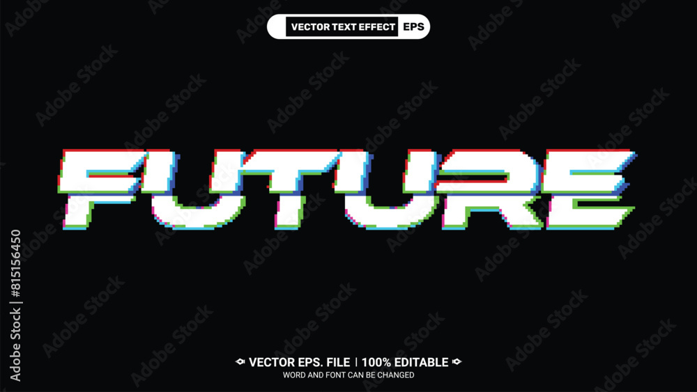 Poster futuristic style 3d editable future vector text effect