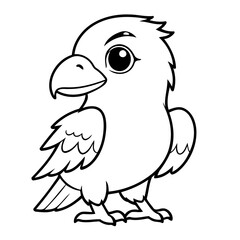 Simple vector illustration of Eagle doodle for toddlers worksheet