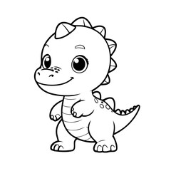 Cute vector illustration Dino for toddlers colouring page