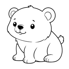 Naklejka premium Vector illustration of a cute Bear doodle for toddlers coloring activity